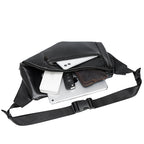 Fashion Leather Belt Bag Multifunctional Chest Bag Men's Top Layer Cowhide Shoulder Bag