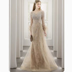 Beaded Diamond encrusted Evening Dress Long