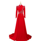 New Long Sleeve Formal Evening Party Dress