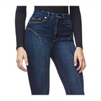 Women's Small-foot Slit Jeans European And American Stretch Slim Nine Points