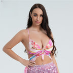 Sequined Top Butterfly Bra