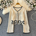 Autumn Hollow Crocheted Flower Sweater