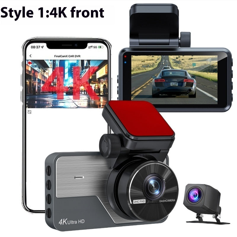 4K Driving Recorder Ultra HD Front And Rear Dual Camera Night Vision Parking Surveillance GPS Reversing