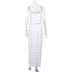 Floral Strap Tube Coat Skirt Suit