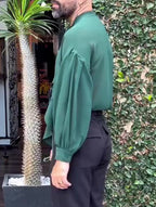 Men's Elegant Ruffled Long Sleeve Shirt