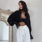 French Women's Lantern Long Sleeve Casual Top