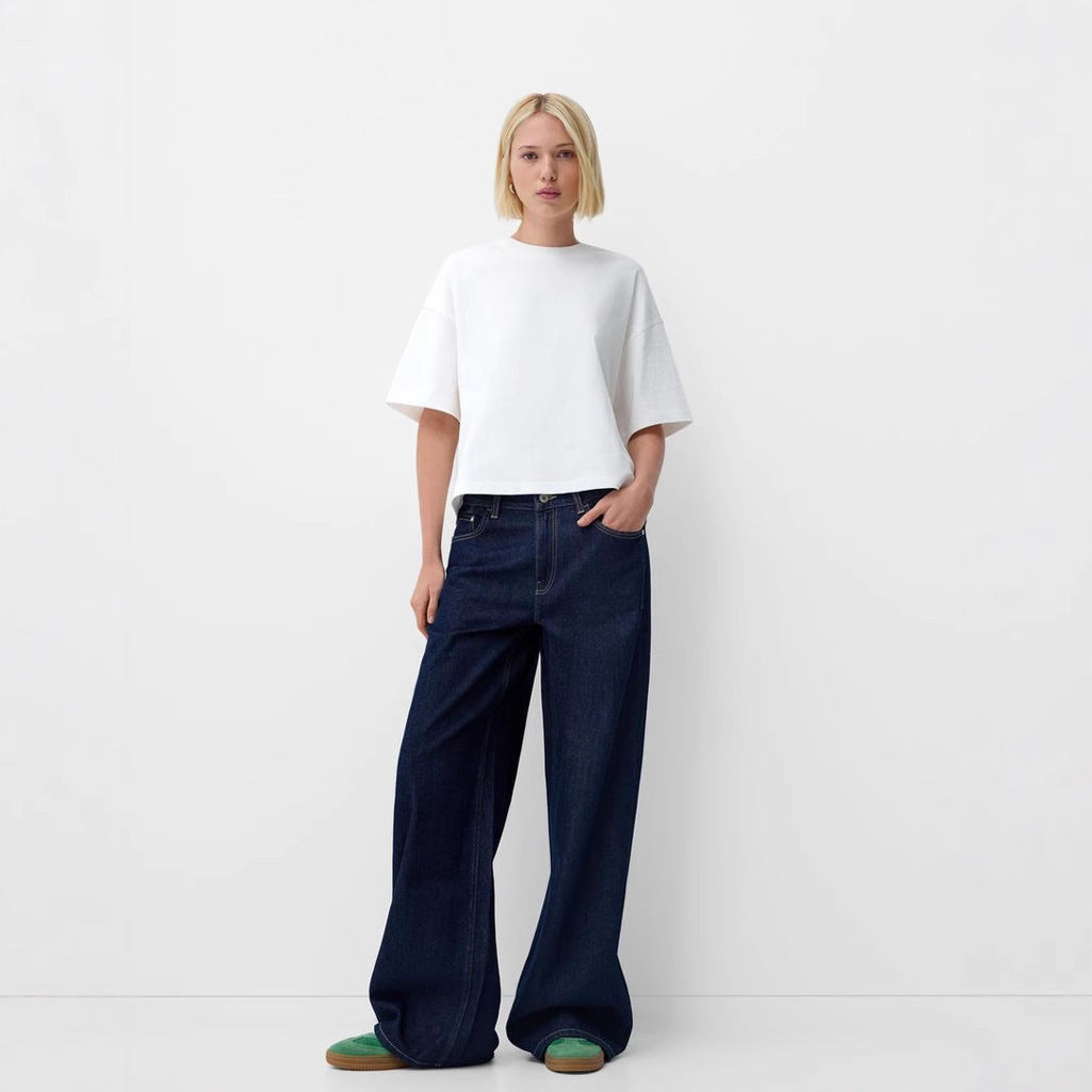 Early Autumn Mid Waist All-matching Straight Pants