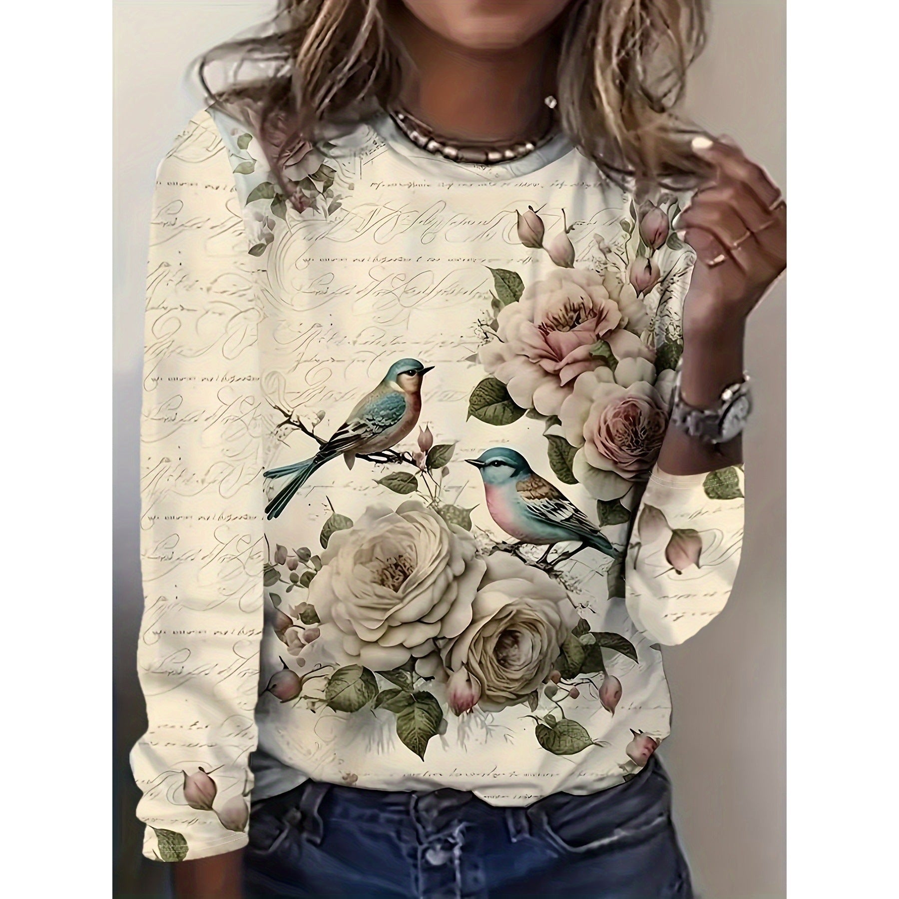 Adult Lady Like Woman Style Floral Socialite Loose Women's Top